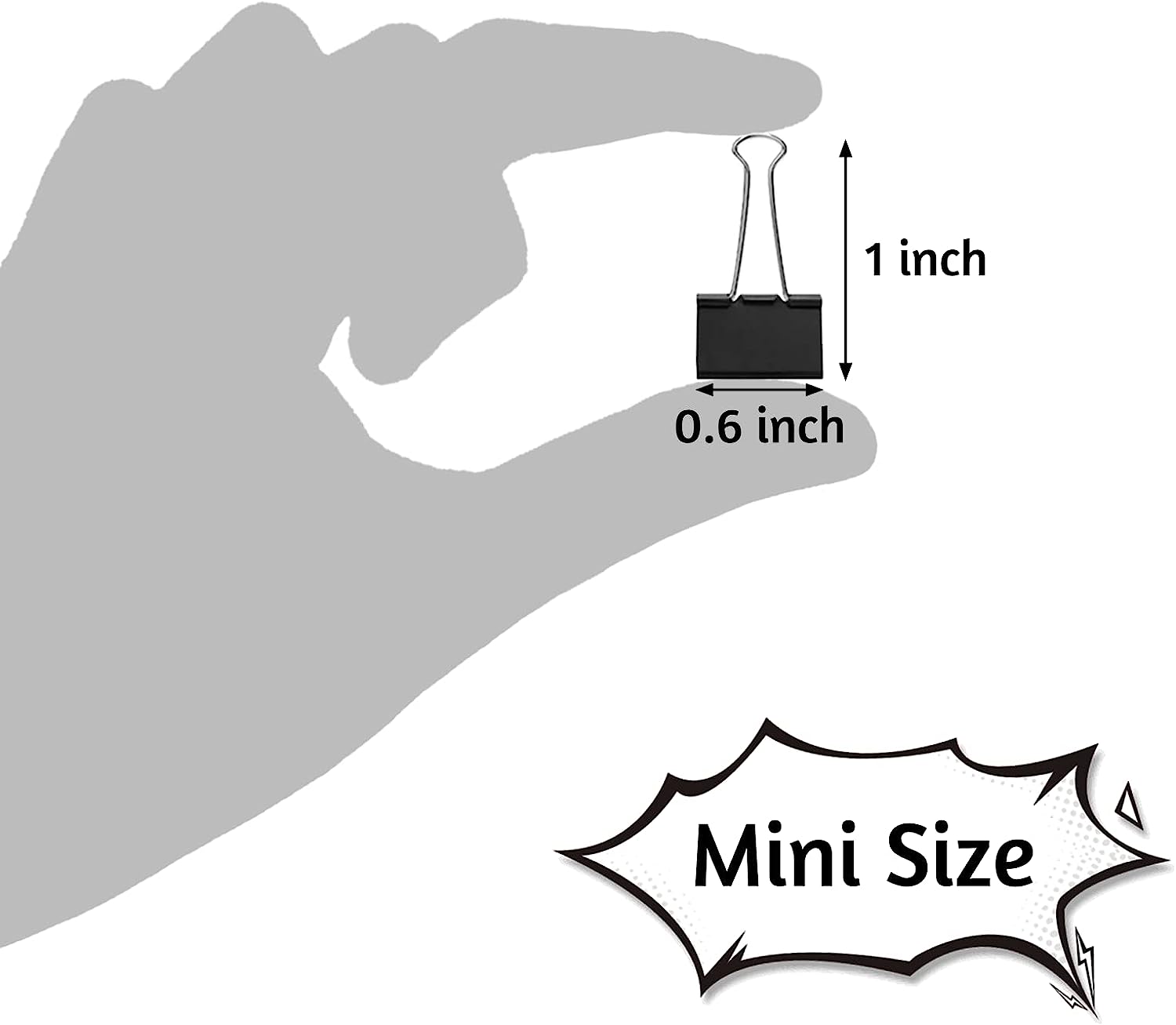 120 Pack Mini Binder Clips, Black Binder Clips, Small Paper Clips 15mm 5/8 Inch. Micro Size Office Clips for Home School Office and Business. - Image 2